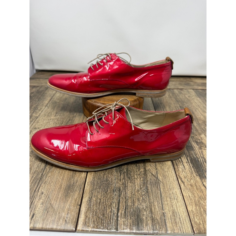 AGL Attilio Giusti Leombruni Red Patent Leather Oxfords Flats N713001 Size 11